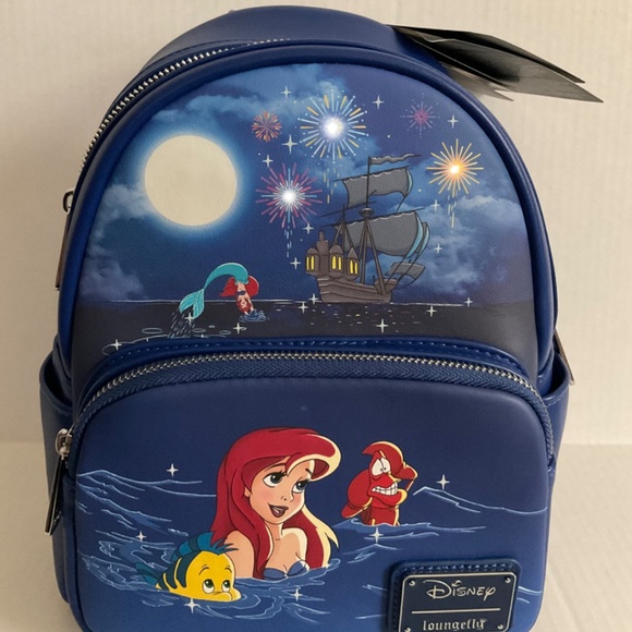 Ariel Loungefly Backpack Glows and lights up! NWT - Picture 4 of 4